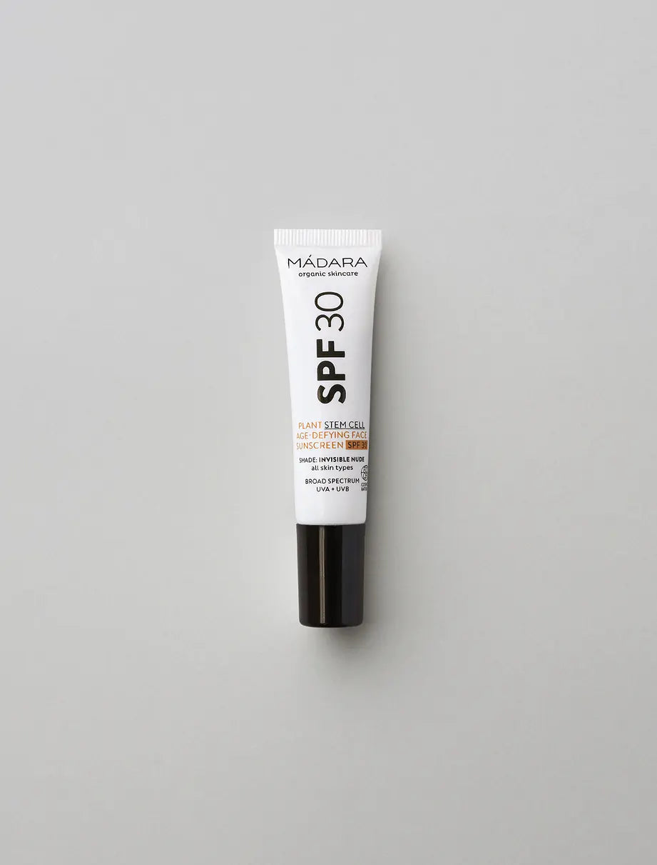Écran solaire visage anti-âge aux cellules souches végétales SPF30, 10ml format voyage